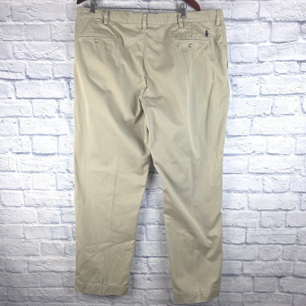 Vintage Polo Ralph Lauren Men Preston Pant Khaki Cotton Chino Trousers Sz 42X32